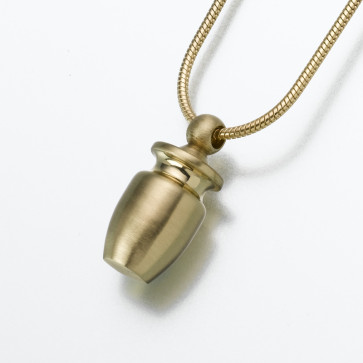 Small Urn Cremation Pendant for ashes in Brass