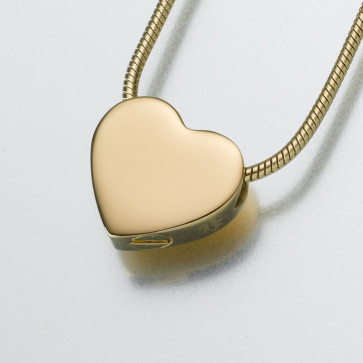 Slide Heart Cremation Pendant in Yellow Gold