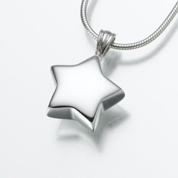 Star Cremation Pendant for ashes in Sterling Silver