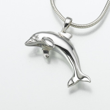 Dolphin Cremation Pendant in Sterling Silver