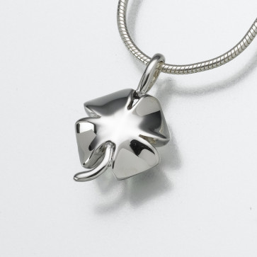 Lucky Four Leaf Clover Cremation Pendant in Sterling Silver