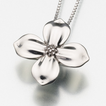 Dogwood Blossom Cremation Pendant in Sterling Silver