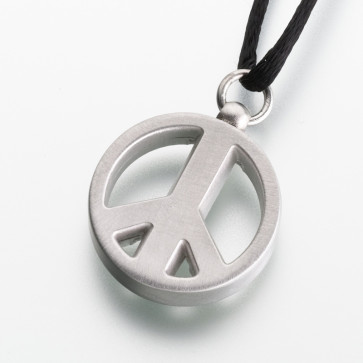 Peace Sign Pewter Cremation Pendant for ashes