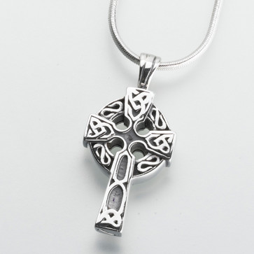 Celtic Cross Cremation Pendant in Sterling Silver