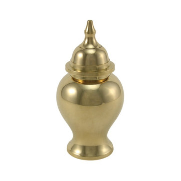 Shiny Brass Urn for Pet Ashes - Medium