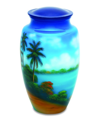 Tropical Paradise Cremation Urn for Ashes