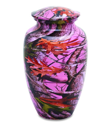 Pink Camouflage Cremation Urn for Ashes