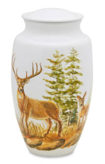 Buck and Doe Deer Cremation Urn for Ashes