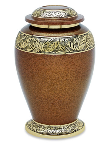Golden Leaf Brass Cremation Urn for Ashes