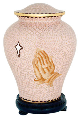 Praying Hands Cloisonne Urn