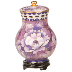 Purple Floral Cloisonne Keepsake Urn
