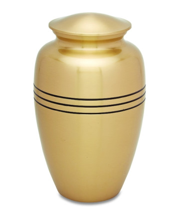 Golden Stripes Brass Cremation Urn for Ashes