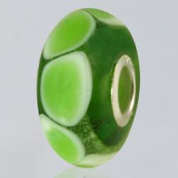 Lasting Memory Green Glass Cremation Bead with ashes