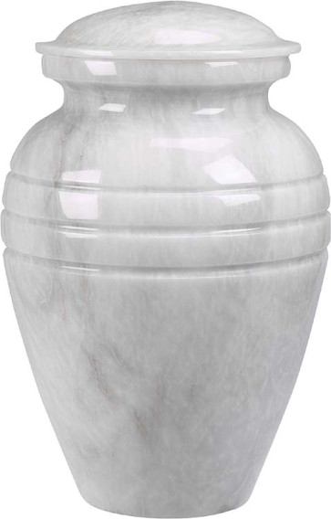 White Grain Marble Urn (2 Sizes)