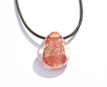 Antique Red Glass Cremation Pendant