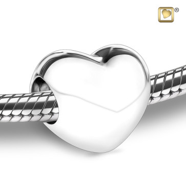 Silver LoveHeart Cremation Charm that holds ashes
