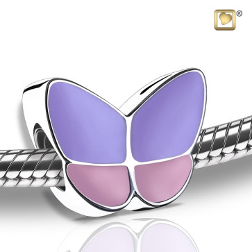Wings of Hope Butterfly Cremation Charm in Lavender and Pink for ashes
