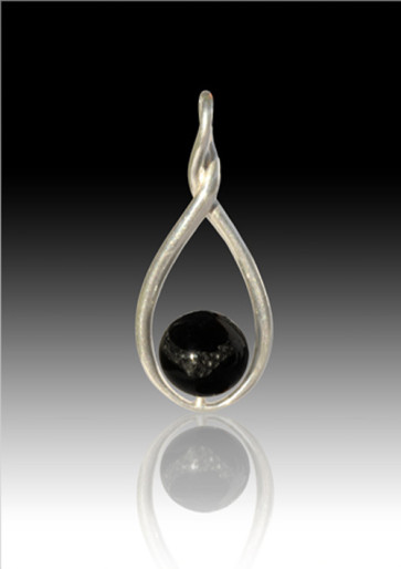 Melody Twist Cremation Pendant - Black - Sterling Silver