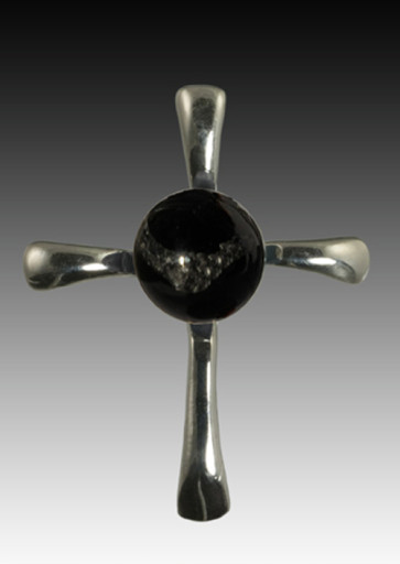 Symphony Cross Pendant - Black - Sterling Silver