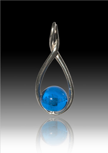 Melody Twist Cremation Pendant - Blue - Sterling Silver