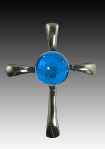 Symphony Cross Pendant - Blue - Sterling Silver