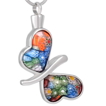 Colorful Butterfly Stainless Steel Cremation Pendant