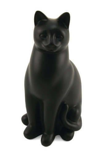 Graceful Kitty Black Urn for Pet Ashes