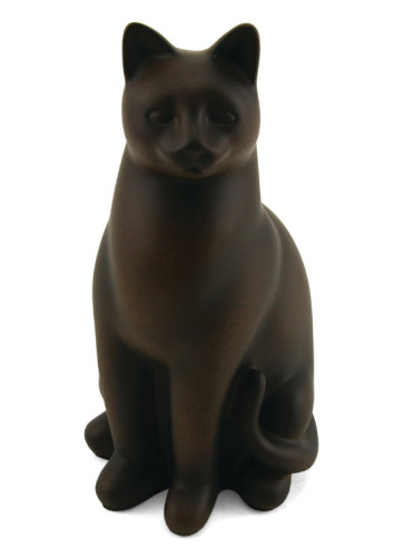 Majestic Cat Dark Brown Urn for Pet Ashes
