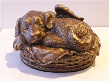 Sleeping Angel Dog Cremation Urn - Large - Bronze