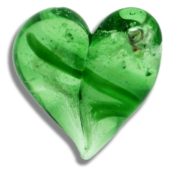 Tranquil Heart Green Glass Cremation Pendant