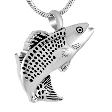 Fish Stainless Steel Cremation Pendant for ashes