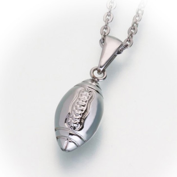 Football Stainless Steel Cremation Pendant that holds ashes