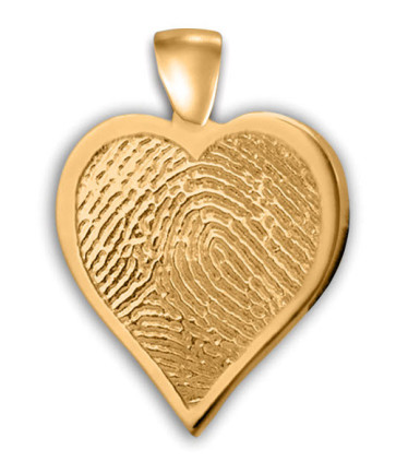 Single Heartfelt Fingerprint Charm in 14k Yellow Gold