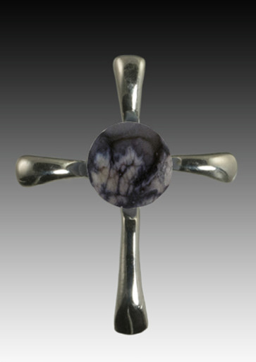 Symphony Cross Pendant - Gray - Sterling Silver