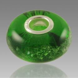 Perfect Memory Emerald Green Glass Cremation Bead with ashes