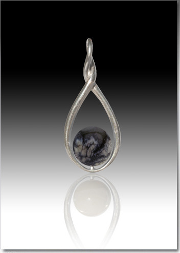 Melody Twist Cremation Pendant - Gray - Sterling Silver