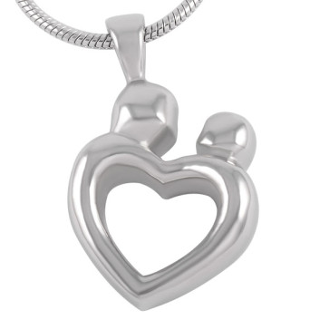 Love Heart Stainless Steel Cremation Pendant that holds ashes