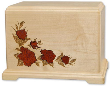 Inlay Cremation Urn for Ashes with Roses
