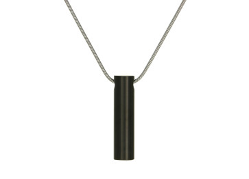 Stainless Steel Cylinder Pendant for Pet Ashes with Black Plating