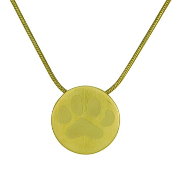 Bronze Round Cremation Pendant with Large Paw