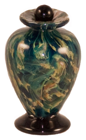 Amato Nuvole Hand Blown Glass Keepsake Cremation Urn