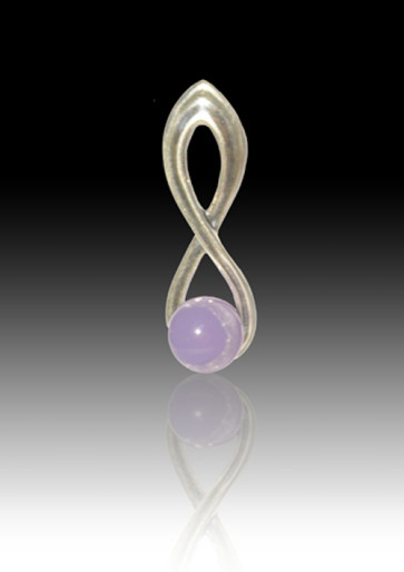 Infinity Glass Bead Pendant - Lavender - Sterling Silver
