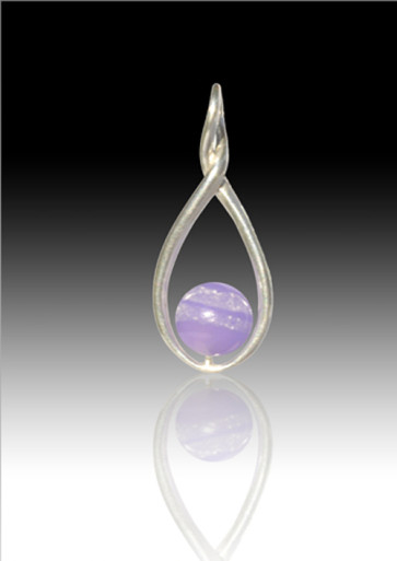 Melody Twist Cremation Pendant - Lavender - Sterling Silver