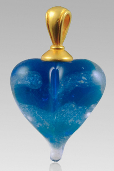 Loving Memory Glass Heart Cremation Pendant - Pulsar