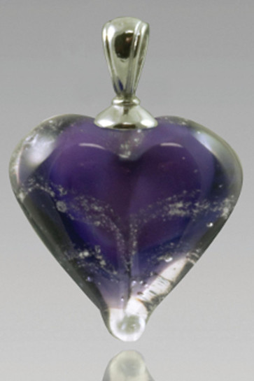 Loving Memory Heart Cremation Pendant - Purple