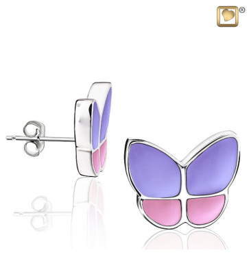 Wings of Hope Lavender and Pink Butterfly Earrings