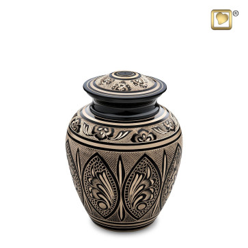 Black and Gold Medium Cremation Urn for Ashes