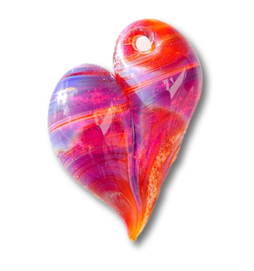 Majestic Purple Heart Glass Cremation Pendant