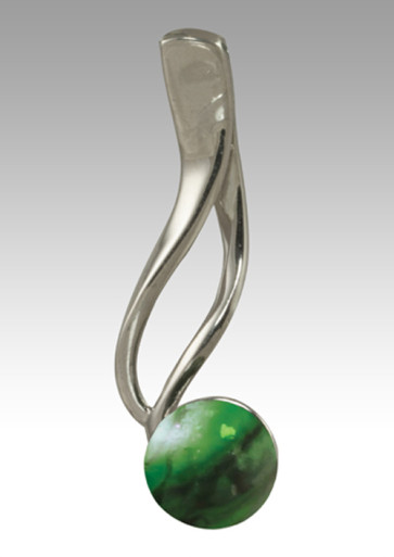 Tempo Glass Bead Cremation Pendant - Malachite - Sterling Silver