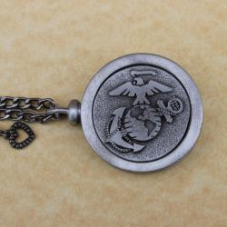 Marine Corps Memory Pewter Cremation Medallion Pendant for ashes